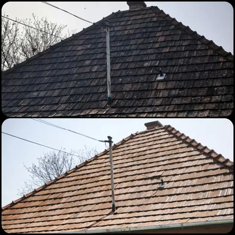 alt="profi, gépi tetőmosás, cserép, pala, zsindely és lemeztető esetén. Airless team"