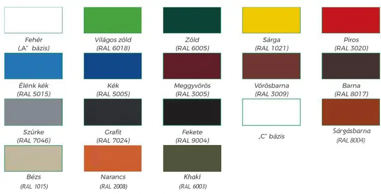 alt="Farbex rubber paint elasztikus bevonat színskála"