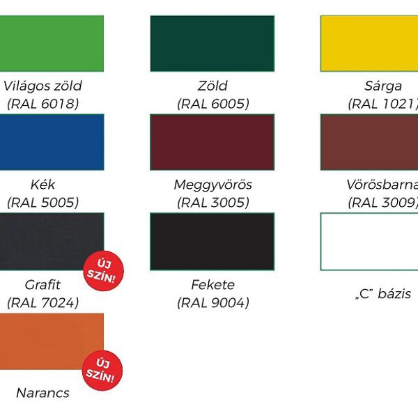 elasztikus tetőfesték színei